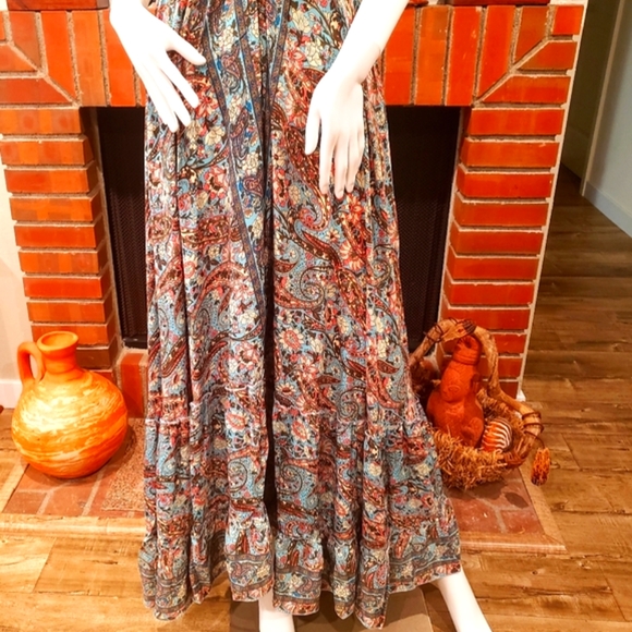 Karma Highway BoHo Silky Tier Maxi Dress OS NWT - Picture 3 of 9
